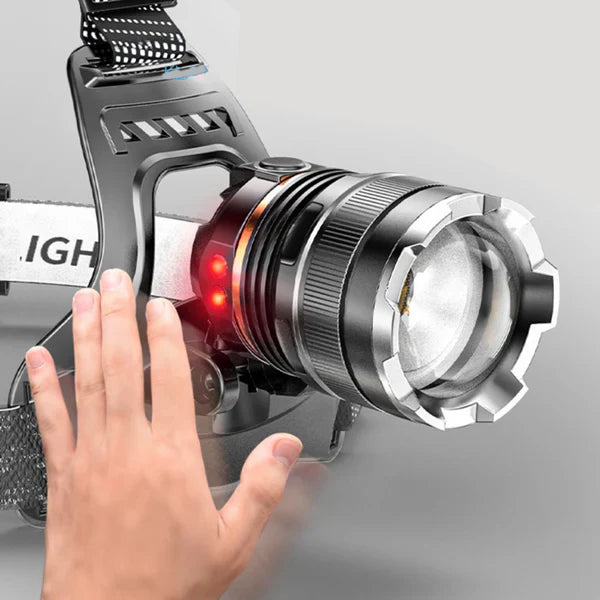Lampe frontale ultra puissante avec zoom – rechargeable par USB