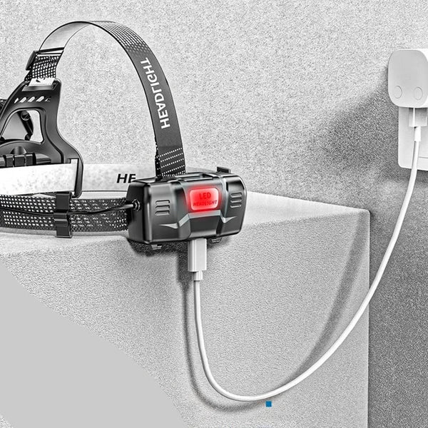 Lampe frontale ultra puissante avec zoom – rechargeable par USB
